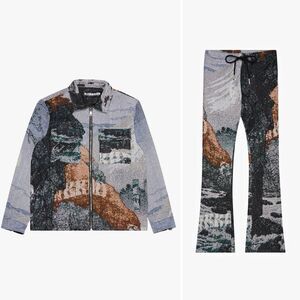 6THNBRHD 2X JACKET "AVALANCHE" Size XL TAPESTRY PANTS "PEACE" BLUE MULTI SET NWT